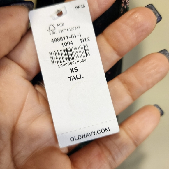 Old Navy Floral Green Wrap Long Sleeves Dress NWT - Picture 8 of 14